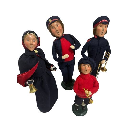 Byers Choice Salvation Army Carolers Set 4 Figurines Christmas Band Vintage Boy - Picture 1 of 13